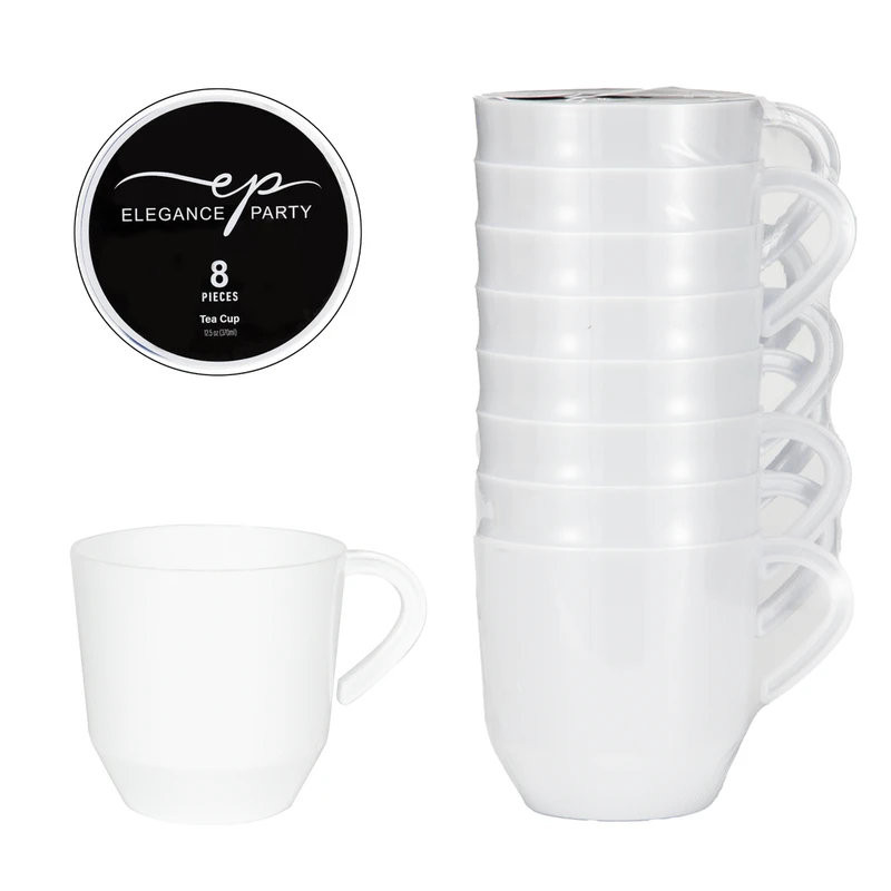 Elegance Party 8PK 12.5oz Tea Cup White