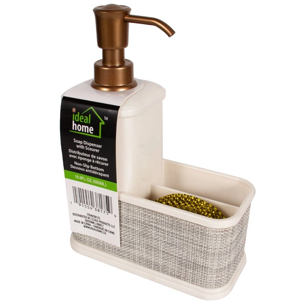 38175, Ideal Home Soap Dispenser with Scourer 560ml, 191554381759