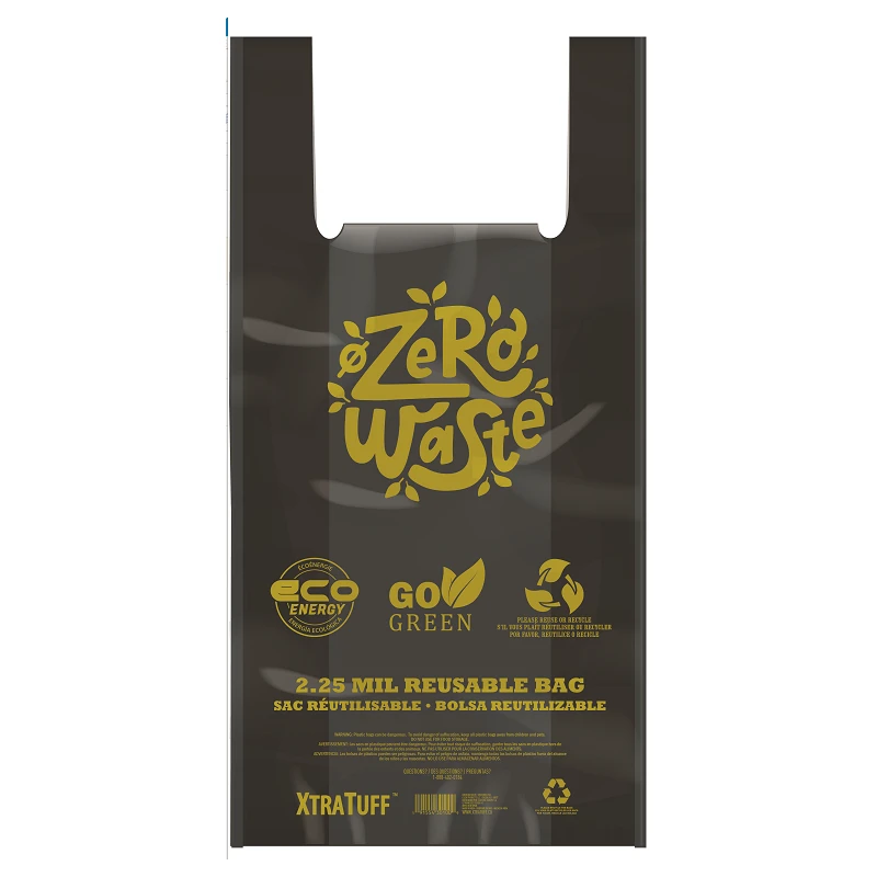 Megatuff Reusable T-SHIRT Bags 1/6 2.25mil Black