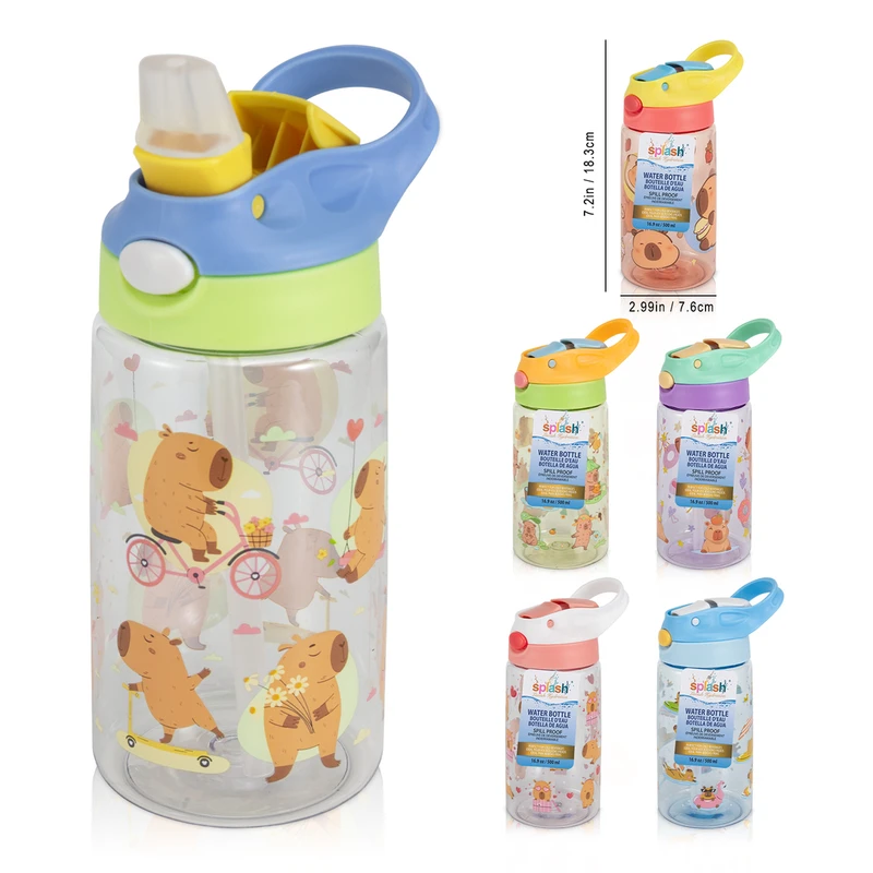 Splash Plastic Bottle Kids 16.9oz Flip Straw