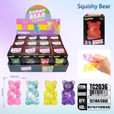 TC2036, Sugar Squeezy Relief Fidget Toys Bear  1.97"x3.15", 887258040367