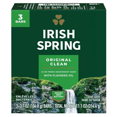 IS3OR, Irish Spring Bar Soap 3.75oz 3pk Original Clean, 035000141088
