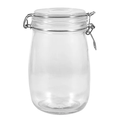 33198, Ideal Kitchen Glass Jar with Clear Lid 33.81 oz, 191554331983