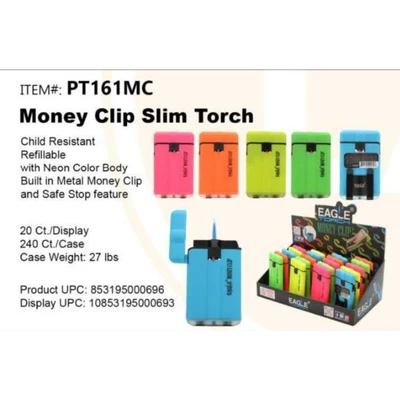 PT161MC, EAGLE TORCH MONEY CLIP SLIM TORCH 20/240 26lb, 10853195000693