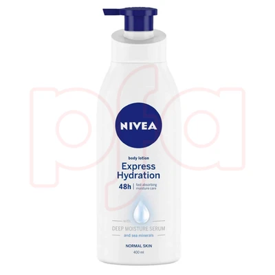 NL400EH, Nivea Lotion 400ml Pump White Express Hydration, 8904256000529