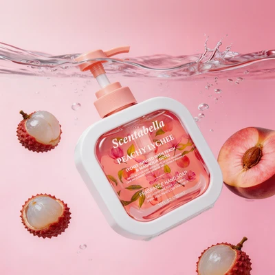 60650, Scentabella Hand Wash 10oz – Peachy Lychee, 191554606500