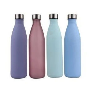 33104, Glass Bottle Chrome Lid 1L Matte, 191554331044
