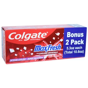 CTP300R, Colgate Toothpaste 5.3oz 2PK (10.6oz) Max Fresh Red, 8901314308108