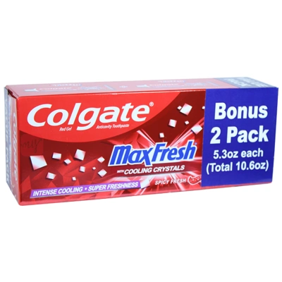 CTP300R, Colgate Toothpaste 5.3oz 2PK (10.6oz) Max Fresh Red, 8901314308108