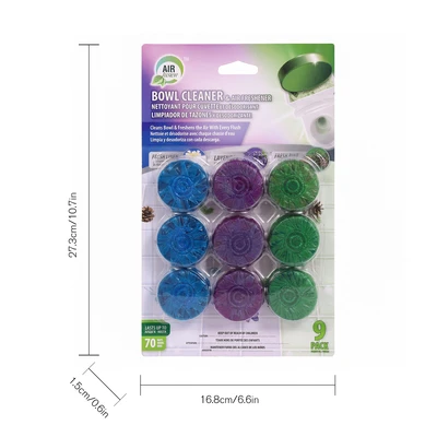 60118, Air Fusion Bowl Cleaner & Air Freshener 9PK – Assorted Scents, 191554601185
