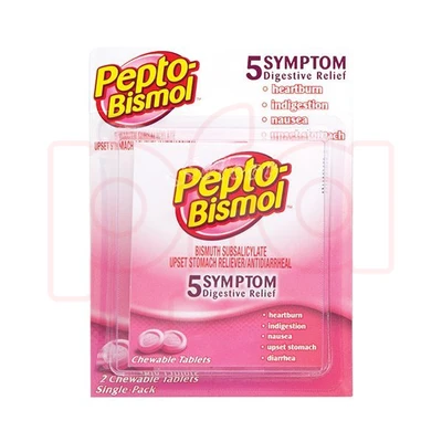 PB12BL, Pepto Bismol Chewable Single Pack Blister 12x1's, 655708119037