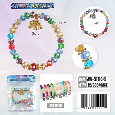 JW-5111, Crystal Bracelet Random Color, 887257850011