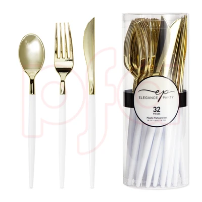 36259, EP 32PK Cutlery White+Gold, 191554362598