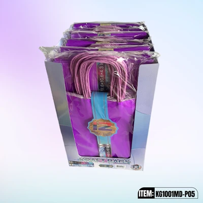 KG1001MD-P05, Kraft Bags MD. Purple 12/Pk 10.6"x8.6"x4.3", 887258100269