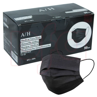 MASK2400B, Face Mask Disposable Black