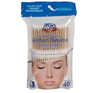 24024, Wish Cotton Swabs Wood 200CT*2PK HD, 191554240247