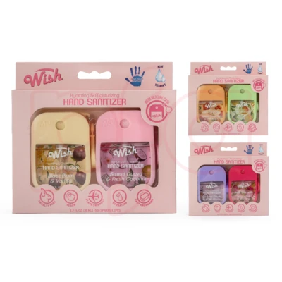 60421, Wish Liquid hand sanitizer spray 1.2oz 2pk  with silicone color box, 191554604216