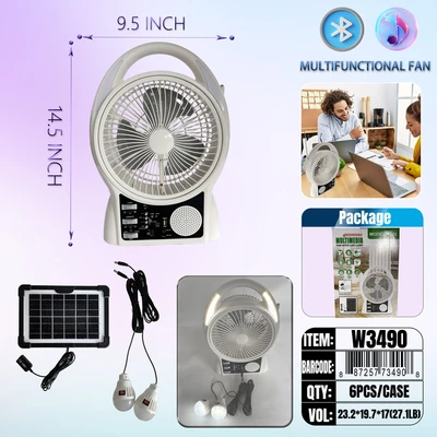 W3490, Multi- Function  Solar Fan, 887257734908