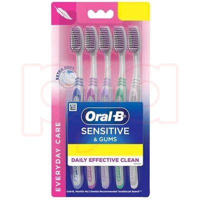 OB5SCES, Oral-B Toothbrush 5PK Sensitive Care Extra Soft, 4902430888332