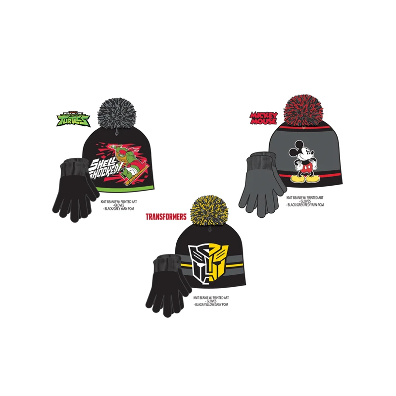 License Winter Hat & Gloves Set Junior Boys' Assorted