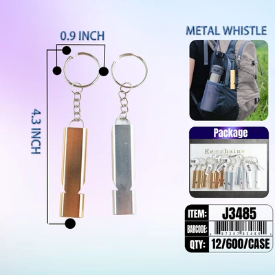 J3485, Key Chain & Aluminum whistle, 887257834851