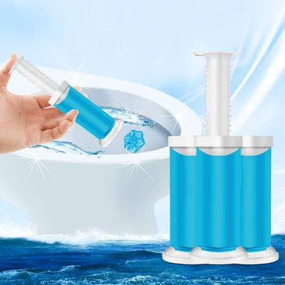 60128, Toilet Cleaning Gel 4 Packs Clean Ocean Fresh Scent 6.43oz with 56 Stamps - Air Fusion, 191554601284