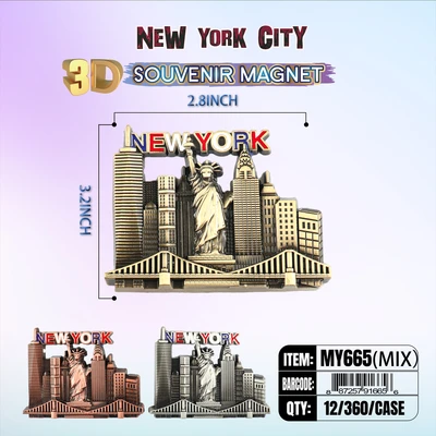 MY665, New York Souvenir M. Metal Magnet, 887257916656