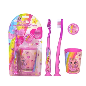 68056, Oral Fusion Kids Princess Toothbrush 3PK Set With Rinsing Cup, 191554680562