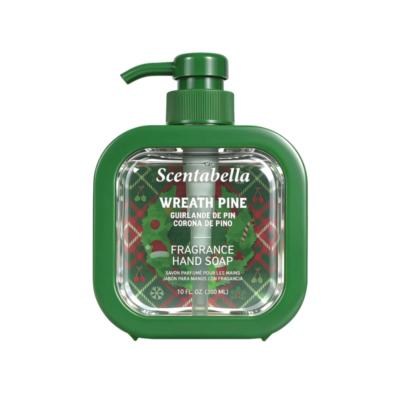 Scentabella Hand Soap 10oz/300ml Holiday Green Wreath Pine