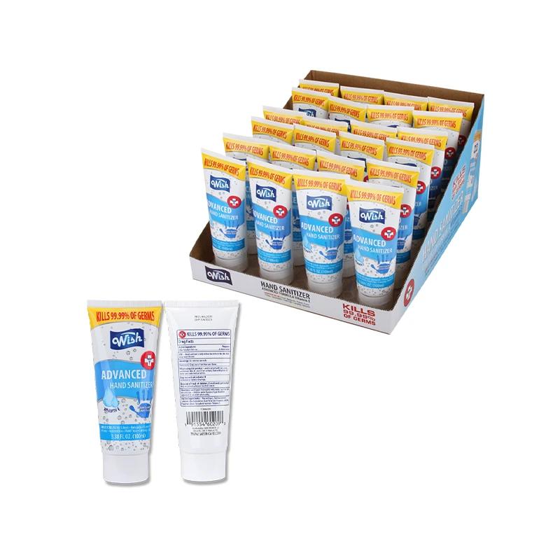 Wish Hand Sanitizer 3.38oz 70% Tube Flip Cap Display