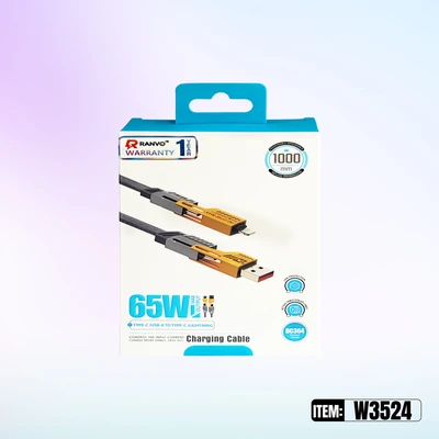 W3524, FAST CHARGING DATA CABLE 1M 65W Type C-C, 6918033876483