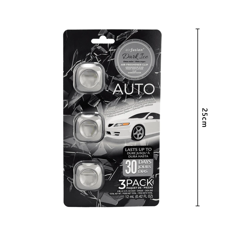 Air Fusion Air Freshener Clips Black Ice 3 Pack