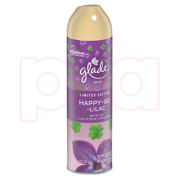 GA83HGL, Glade 8.3oz Aerosol Happy Go Lilac 6/CS, 046500044076