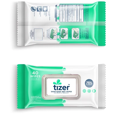PNR-50556, 40CT Wipes Tizer Bag w/ Lid, 191554505568