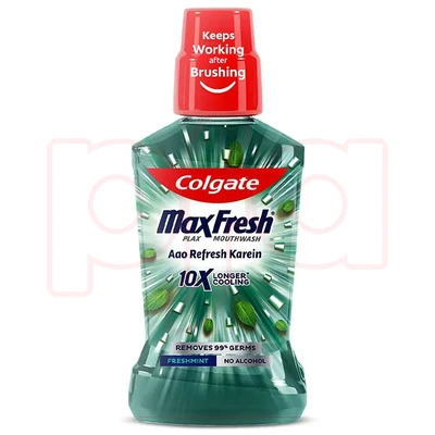 CMW250G-12, Colgate MaxFresh Plax Mouthwash 250ml Freshmint, 8901314077981