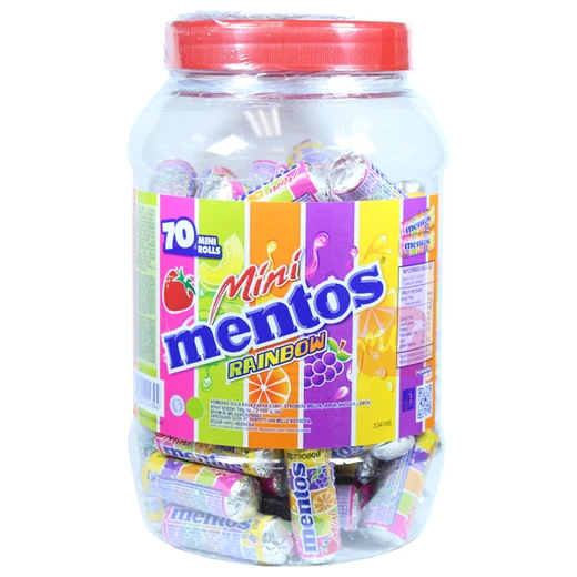 M700R, Mentos 700g 24.7oz 70 Rolls Jar Rainbow, 8990800024394