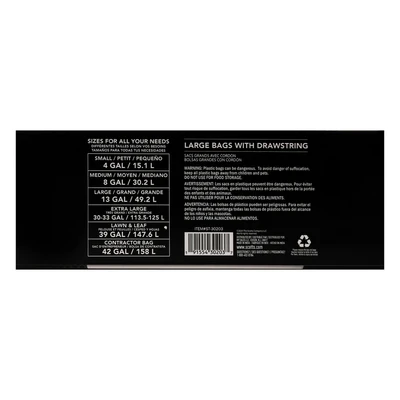 ST-30203, Drawstring Trash Bag Flex 13 Gal 130CT White Lemon - Scotts, 191554302037
