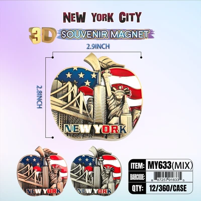 MY633, New York Souvenir M. Metal Magnet, 887257916335