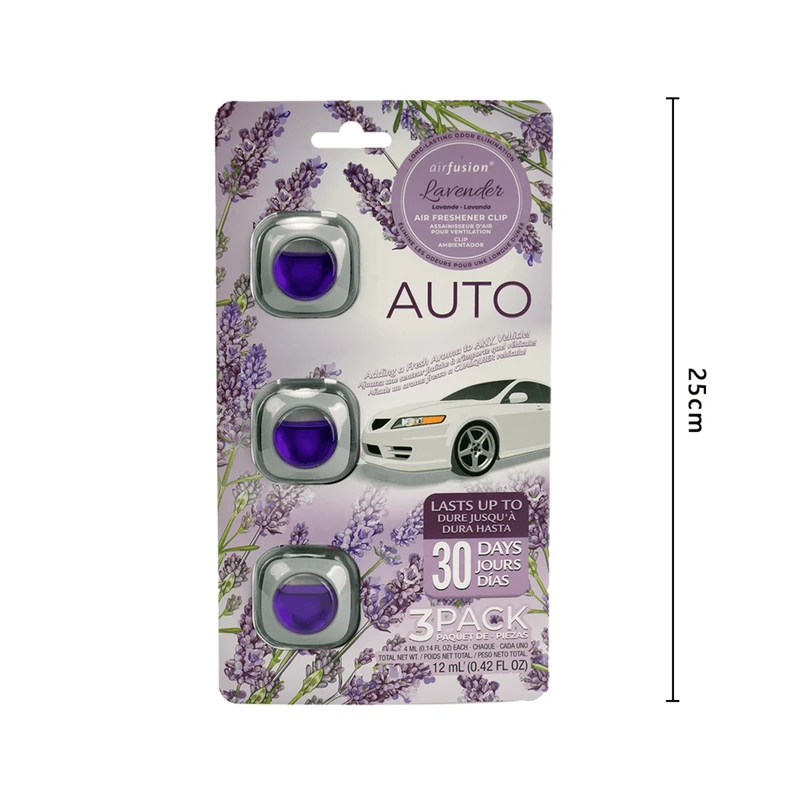 Air Fusion Air Freshener Clips Lavender 3 Pack