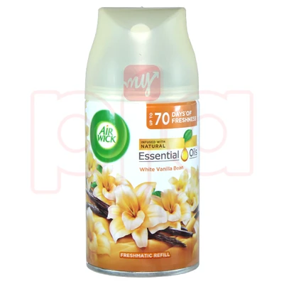 AW250WVB, Air Wick Freshmatic Refill 250ml 6.2oz White Vanilla Bean, 5011417558140