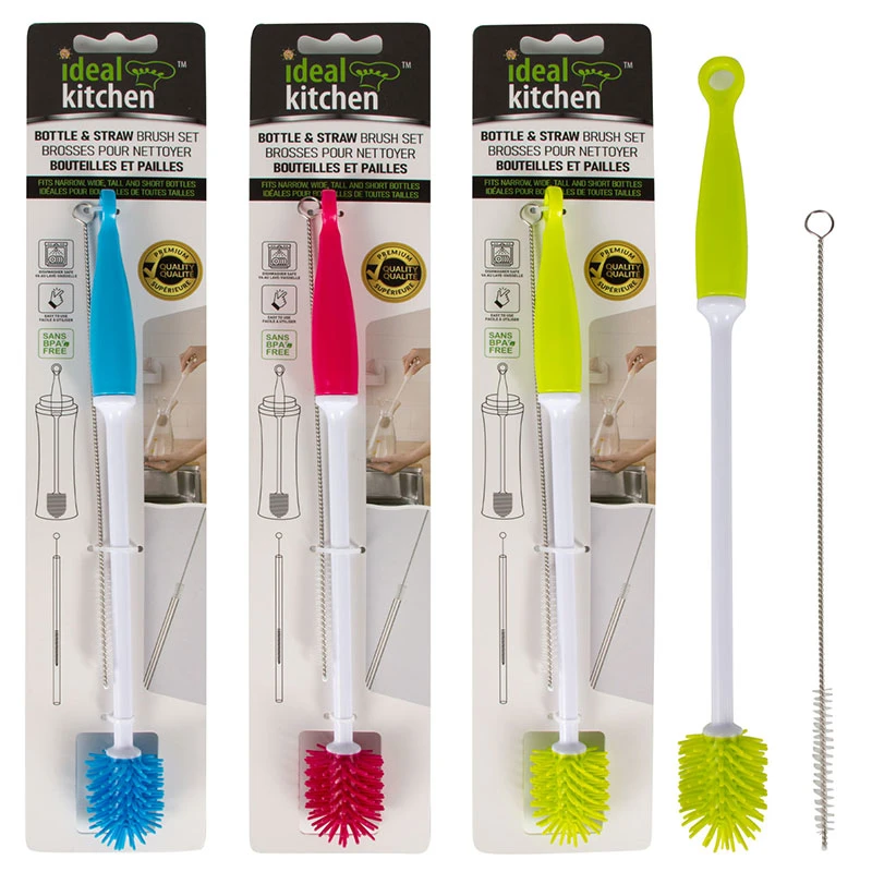 Ideal Kitchen Bottle Brush + Straw Brush 2PK
