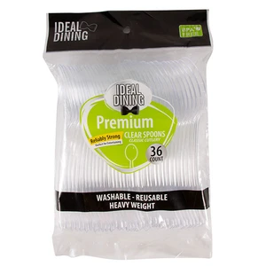 36012, Ideal Dining HD 36CT Clear Spoons, 191554360129