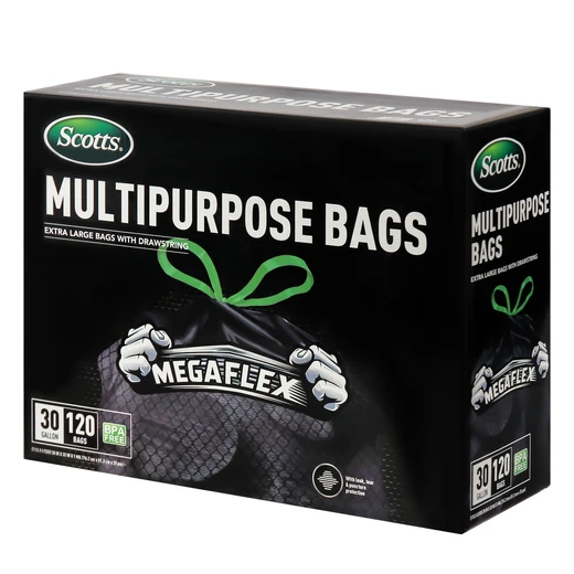 ST-30207, Scotts Drawstring Bag Flex 30 Gal 120CT Black, 191554302075