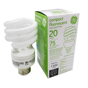 GE64802, GE Fluorescent Bulb 75W Spiral, 043168648028
