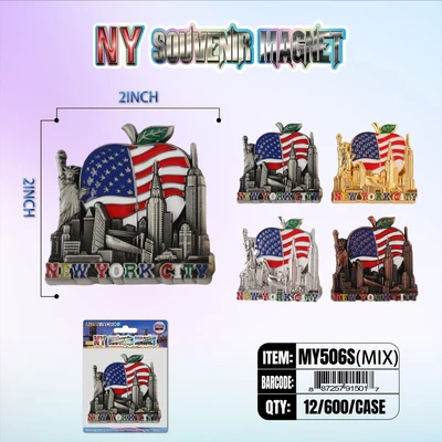 MY506S, New York Souvenir S. Metal Magnet, 887257915062