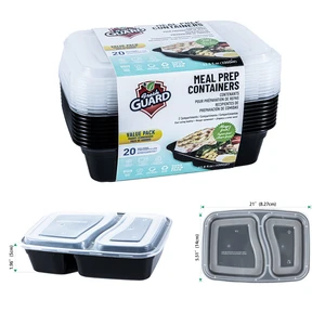 56075, Fresh Guard Food Containers 1000ml 20PK 2 Section, 191554560758