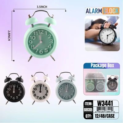 W3441, Alarm Clock 3.5" x4  Assted color, 887257734410