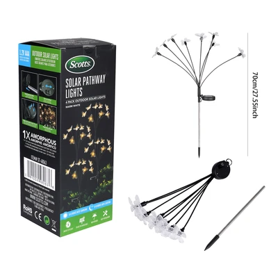 ST-48063, Scotts Solar Pathway Lights Butterfly 8 Heads 4pk, 191554480636