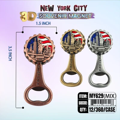 MY629, New York Souvenir M. Metal Magnet, 887257916298