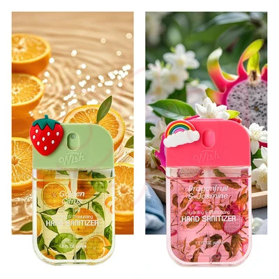 60423, Wish 1.5 FL. OZ. Hand Sanitizer Portable Spray Gift Set Travel Size (Set of 2),4 fragrance variants.Violet Plum/Vanilla Sweet/Coconut Salted/Dragonfruit Golden, 191554604230